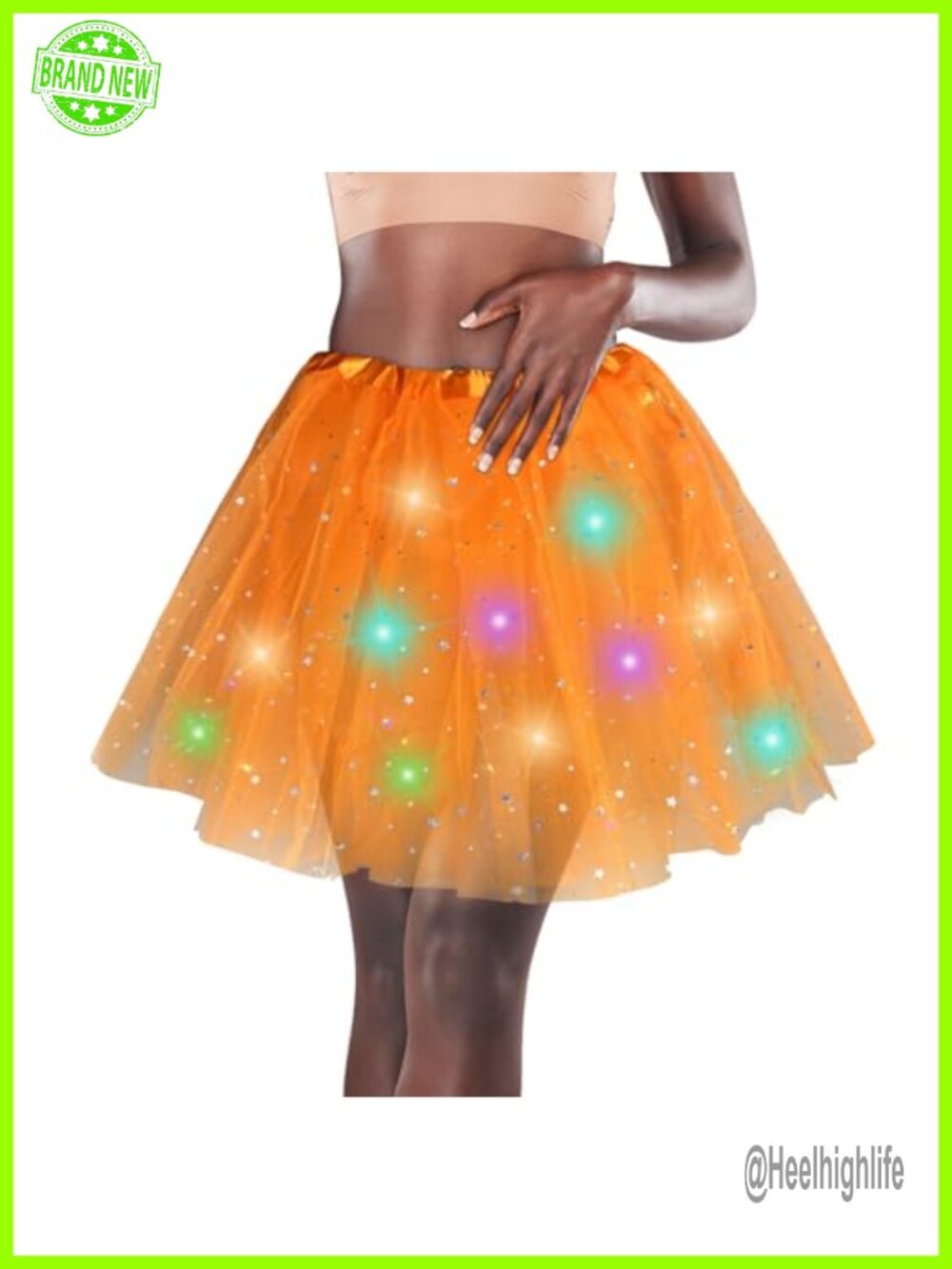 Women's LED Tutu Skirt Light Up Sparkle Layered Tulle Ballet Dance Halloween